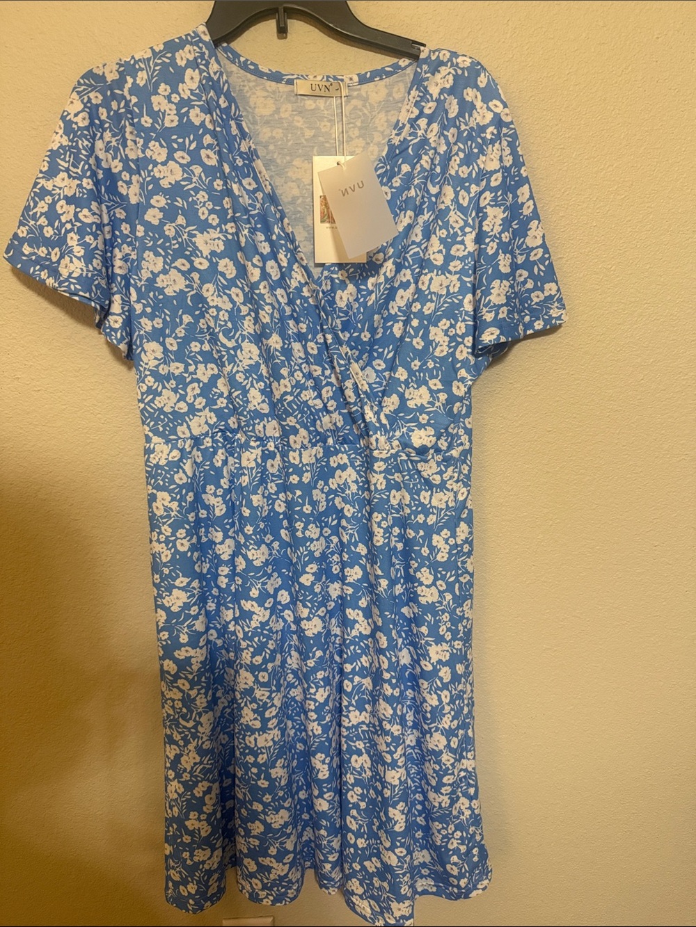UVU Blue & White Floral Wrap Dress